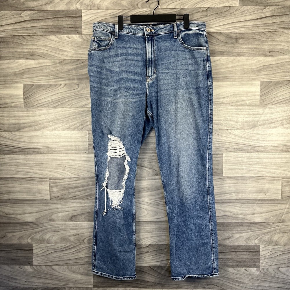Hollister‎ Jeans Womens 17R Blue Ultra High Rise 90s Vintage Straight Distressed